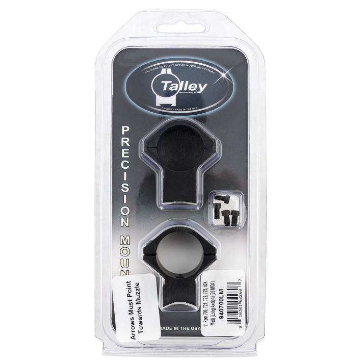 Talley 940700LM Scope Mount/Ring ComboBlack Anodized Aluminum 1" Tube Remington 700/721/722/725/40X Medium Rings Long Action 20 MOA