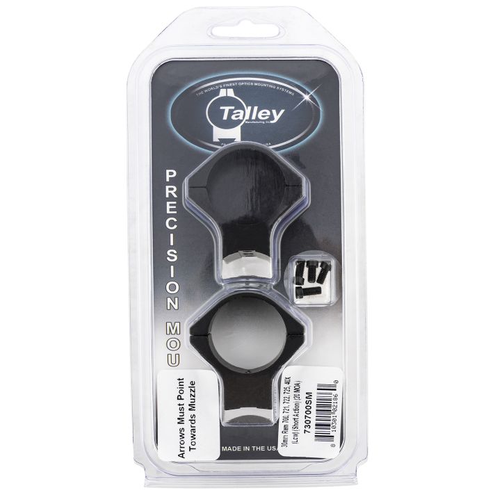 Talley 730700SM Scope Mount/Ring ComboBlack Anodized Aluminum 30mm Tube Remington 700/721/722/725/40X Low Rings Short Action 20 MOA