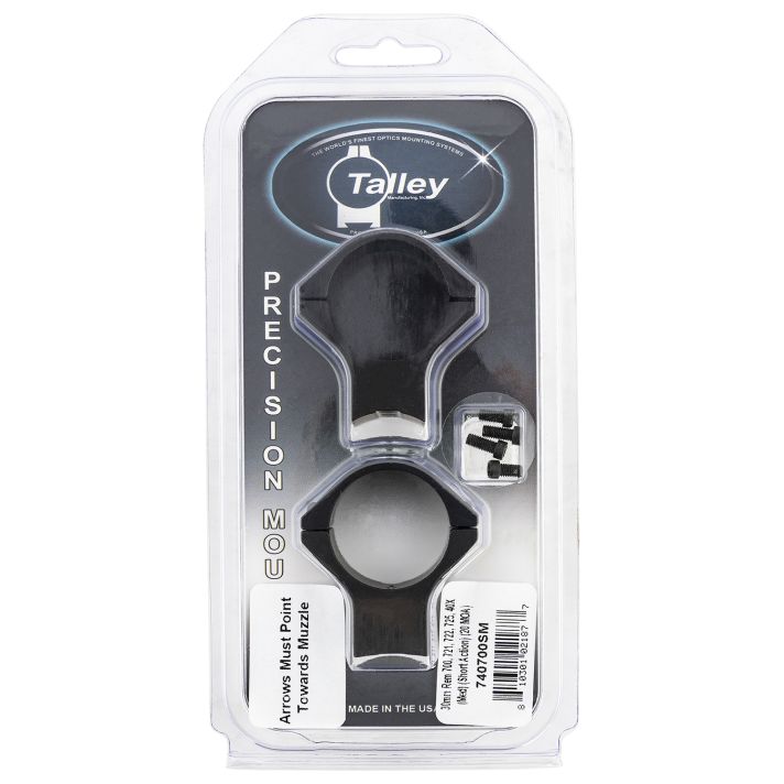 Talley 740700SM Scope Mount/Ring ComboBlack Anodized Aluminum 30mm Tube Remington 700/721/722/725/40X Medium Rings Short Action 20 MOA