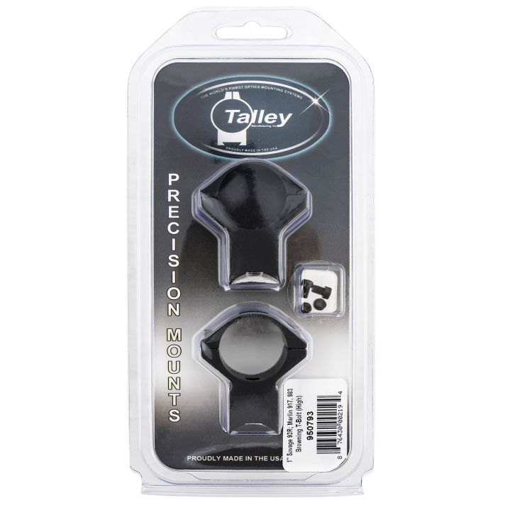 Talley 950793 Scope Mount/Ring ComboBlack Anodized Aluminum 1" Tube Savage 93R/B.Mag/Mark II High Rings 0 MOA