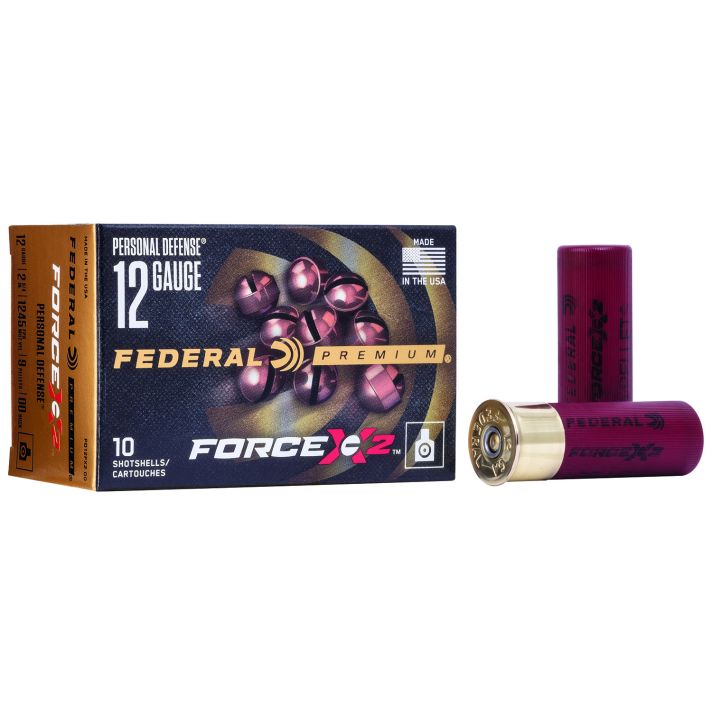 Federal PD12FX200 Premium Force X2 12Gauge 2.75" 9Pellets 00BuckShot 10 Per Box/25 Case