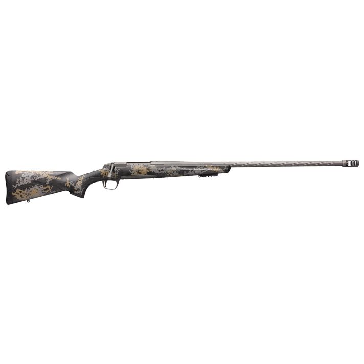 Browning 035541297 X-Bolt Mountain Pro Long Range 300 PRC 3+1 26" MB Fluted Tungsten Gray Cerakote Accent Graphic Black Carbon Fiber Stock Right Hand (Full Size)