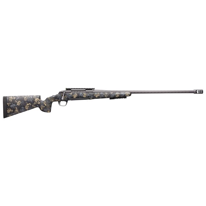 Browning 035545297 X-Bolt Pro Long Range 300 PRC 3+1 26" Fluted MB Carbon Gray Elite Cerakote Sonora Carbon Ambush Camo Fixed McMillan Game Scout Stock Right Hand (Full Size)