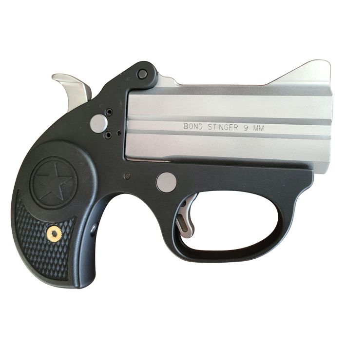 Bond Arms BASL Stinger9mm Luger 2rd 3" Matte Stainless Steel Barrel, Anodized 7075-T6 Aluminum Frame, Rebounding Hammer, Black Rubber Grip, Manual Safety