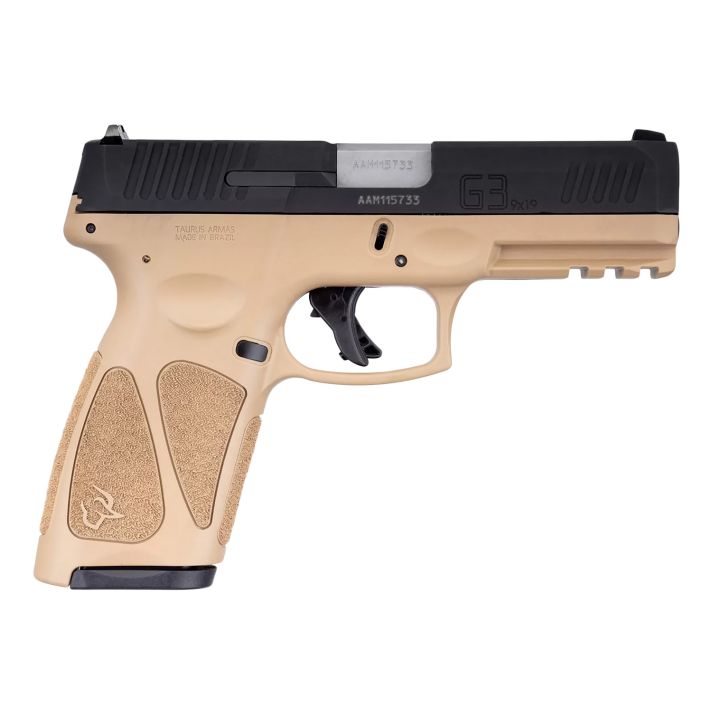 Taurus 1G3B941T G39mm Luger 15+1 Or 17+1 4" Matte Stainless Steel Barrel, Tan Polymer Frame With Picatinny Acc. Rail, Tenifer Matte Black Steel Slide, Re-Strike Capability, Manual Safety