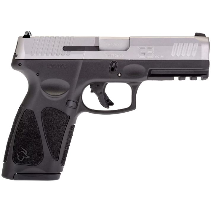 Taurus 1G3B94915 G3Full Size Frame 9mm Luger 15+1 4" Matte Stainless Steel Barrel, Matte Serrated Stainless Steel Slide, Black Polymer Frame w/Picatinny Rail, Polymer Grip, Right Hand