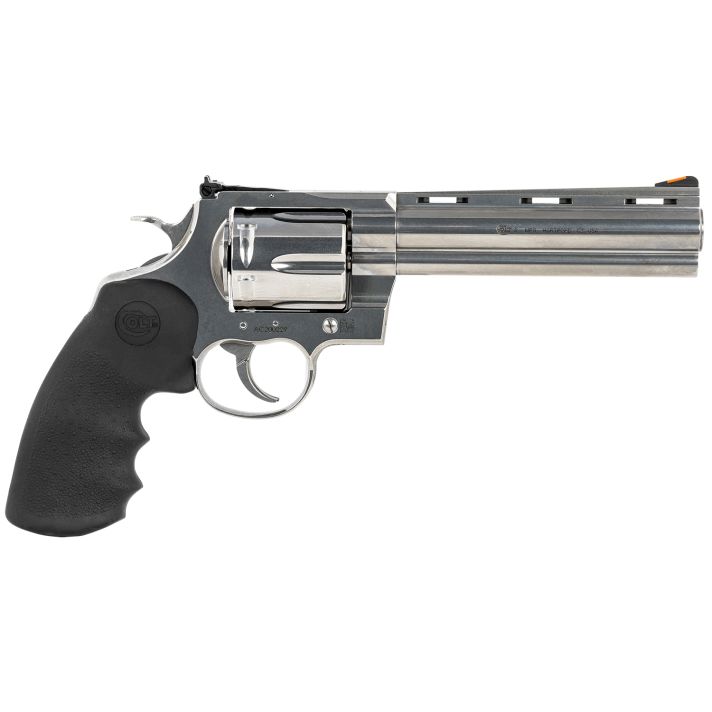 Colt Mfg ANACONDASP6RTS Anaconda44 Mag 6 Shot 6" Stainless Recessed Target/Vent Rib Barrel,Cylinder & Frame, Black Hogue Rubber w/Finger Grooves Grip