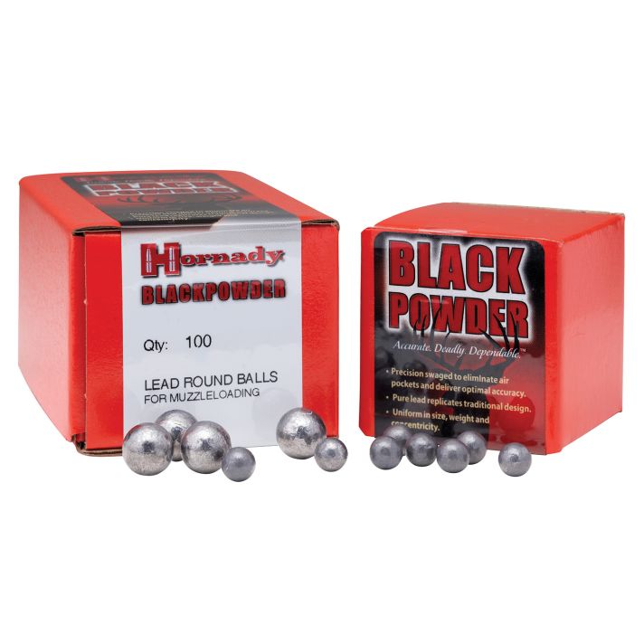 Hornady 6020 Black Powder Lead Balls 36 Cal .375 100 Per Box/40 Case