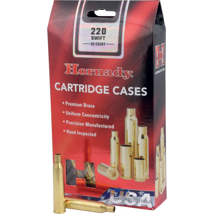 Hornady 8615 Unprimed Cases Cartridge 220 Swift Rifle Brass