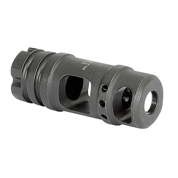Midwest Industries MIMB6 Muzzle BrakeBlack Phosphate Steel with M14x1 LH Threads for 30 Cal AK-Platform