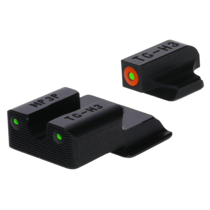 TruGlo TGTG231MP4C Tritium ProBlack | Green Tritium Orange Outline Front Sight Green Tritium Rear Sight