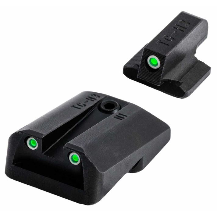 TruGlo TGTG231F3W Tritium ProBlack | Green Tritium White Outline Front Sight Green Tritium Rear Sight