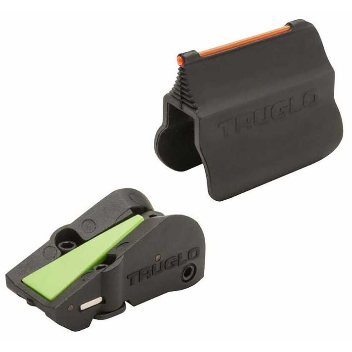 TruGlo TGTG940 F.A.S.T. Universal Shotgun SightsBlack | Red Fiber Optic Front Sight | Green Ramp Rear Sight