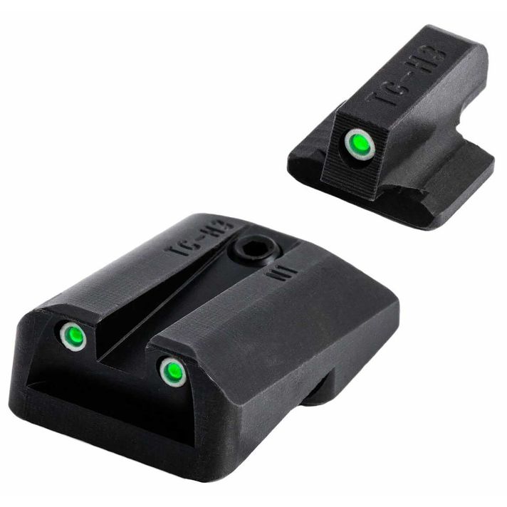 TruGlo TGTG231N2W Tritium ProBlack | Green Tritium White Outline Front Sight Green Tritium Rear Sight