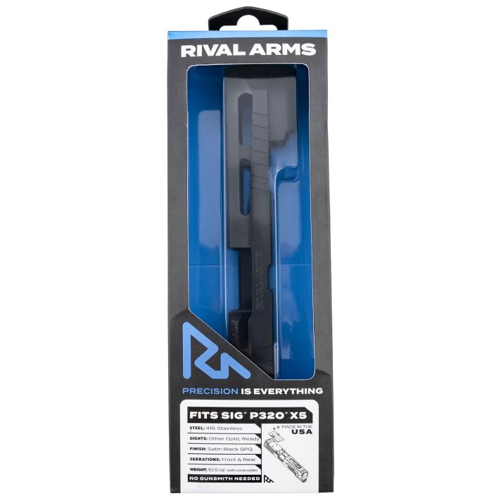 Rival Arms RA-RA10P502A Faction Series Slide A1 Sig P320 X-Five Docter Cut Cerakote Black 17-4 Stainless Steel