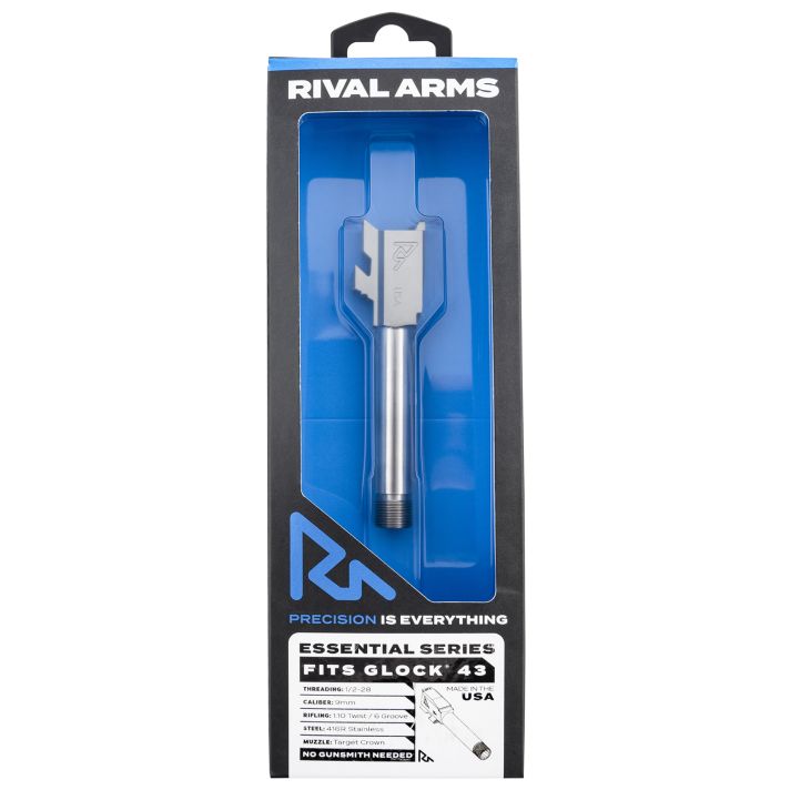 Rival Arms RARA22G302D Essential V2 Drop-In Barrel 9mm Luger 3.41" Stainless Steel Finish & Material with Threading for Glock 43