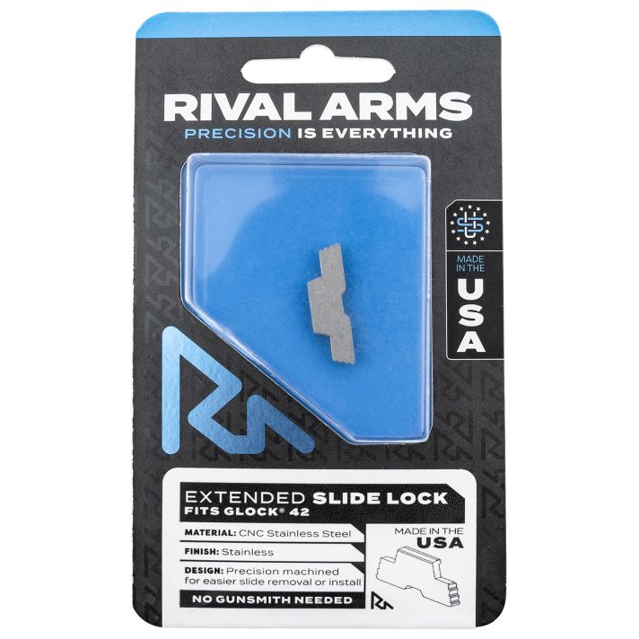 Rival Arms RARA80G004D Slide LockExtended Polished Stainless for Glock 42