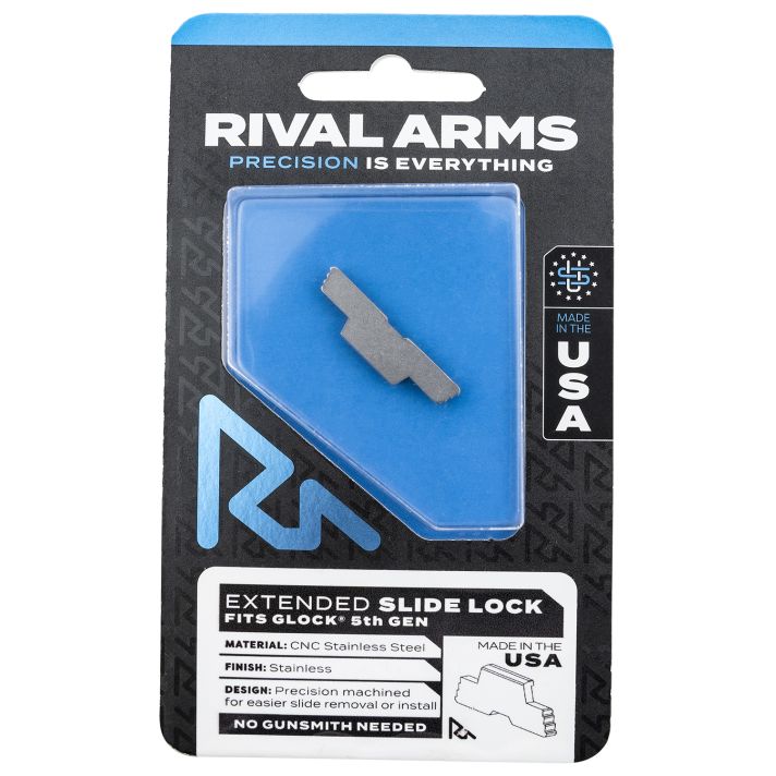 Rival Arms RARA80G002D Slide LockExtended Polished Stainless for Glock 34/17/19 Gen5