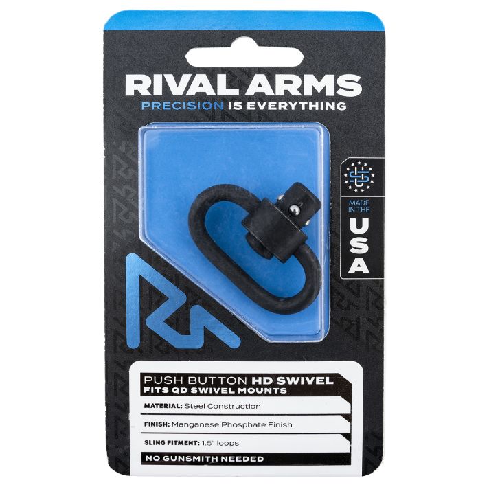 Rival Arms RA-RA92S1B HD SwivelBlack Manganese Phosphate Steel with 1.25" Loop & Push Button