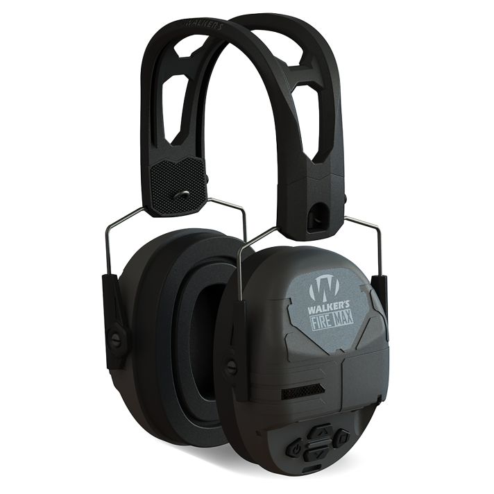 Walker's GWPDFM Firemax Digital Muff Over the Head Polymer Black Ear Cups with Black Tacti-Grip Headband