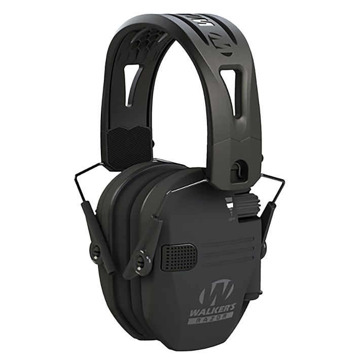 Walker's GWPRSEMRH RAZR Razor Tacti-Grip 23 dB Over the Head Black Polymer