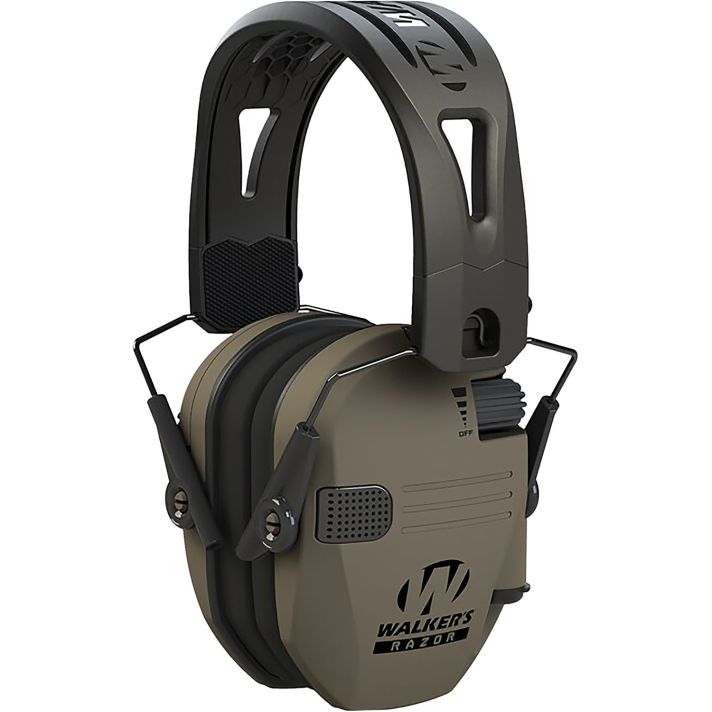Walker's GWPRSEMRHFDE Razor Tacti-Grip 23 dB Over the Head Flat Dark Earth/Black Polymer