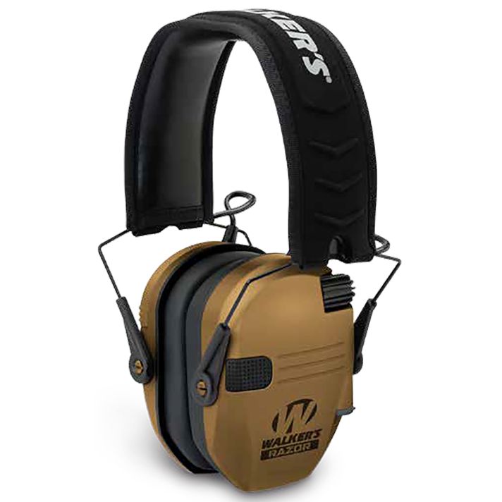Walker's GWPRSEMBB Razor Slim Electronic Muff 23 dB Over the Head Battle Brown/Black Polymer