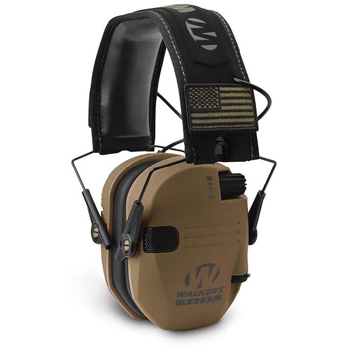 Walker's GWPRSEMPATBB Razor Patriot Polymer 23 dB Over the Head Battle Brown/Black Adult