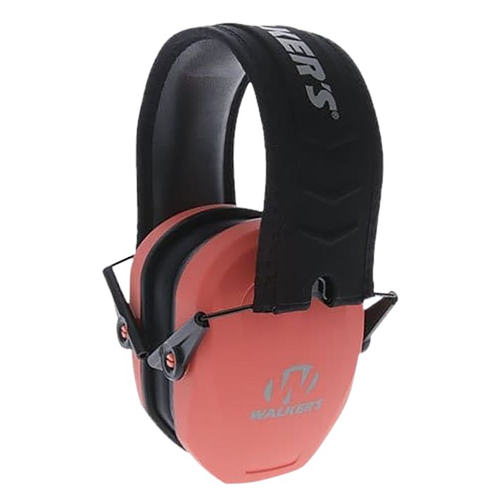 Walker's GWPRSMPASCOR Razor Slim Passive Muff 27 dB Over the Head Coral/Black Polymer