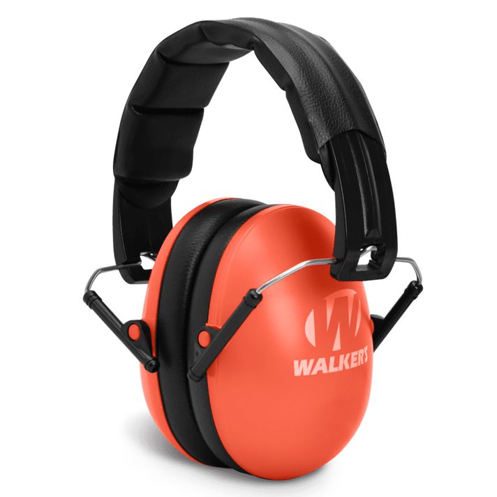 Walker's GWPYWFM2COR Folding Muff23 dB Over the Head Coral/Black Polymer Fits Youth/Women