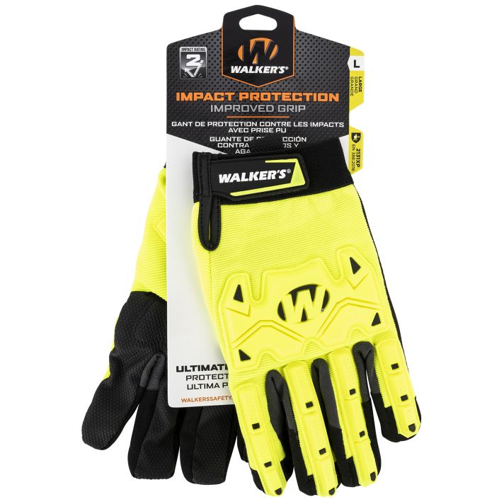 Walker's GWPSFHVFFPUIL2SM Cold Weather Impact Protection Black/Yellow Synthetic Leather Small