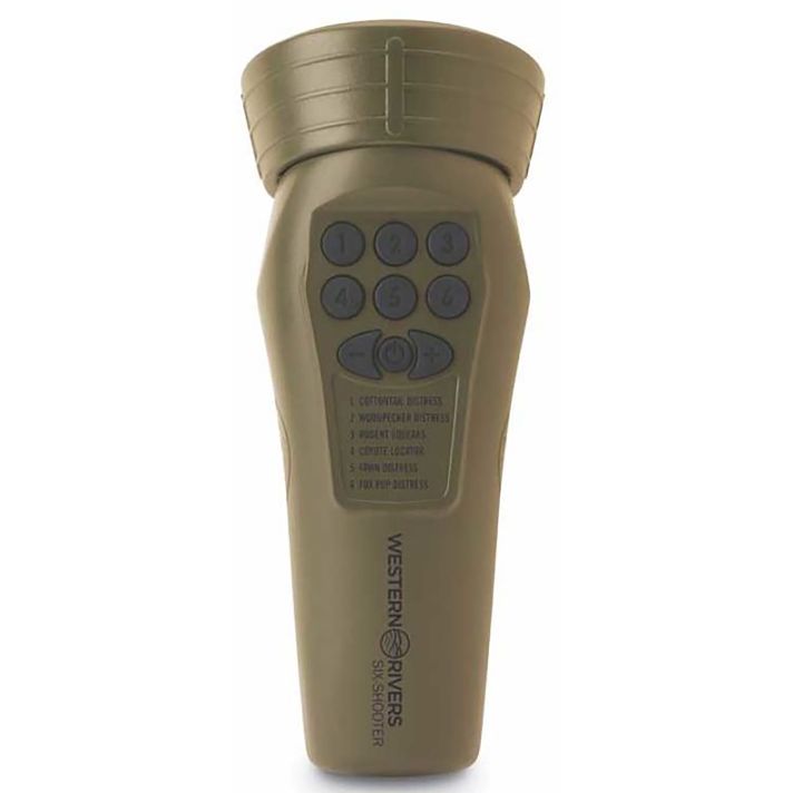 Western Rivers WRC-GC6S Mantis Six Shooter Electronic Call Multiple Sounds Attracts Predators Brown Plastic