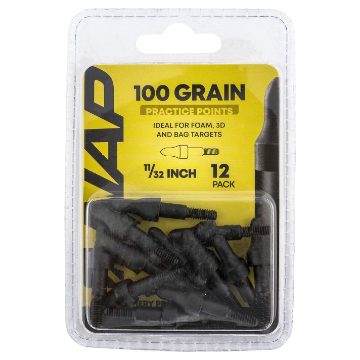 NAP NAP60P3DP1132 3D Practice Points Field Tips Fixed 100 GR Black/ 12 Pack