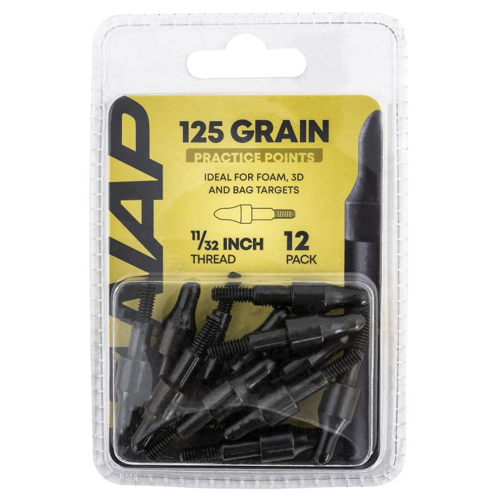 NAP NAP60P3DP1132X 3D Practice Points Field Tips Fixed 125 GR Black/ 12 Pack