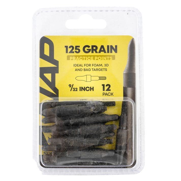 NAP NAP60P3DP932X 3D Practice Points Field Tips Fixed 125 GR Black/ 12 Pack