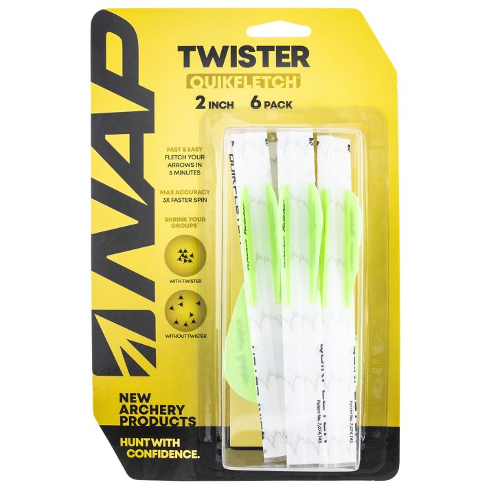 NAP NAP60638 Quickfletch Twister Fletching White Green/ 6 Pack