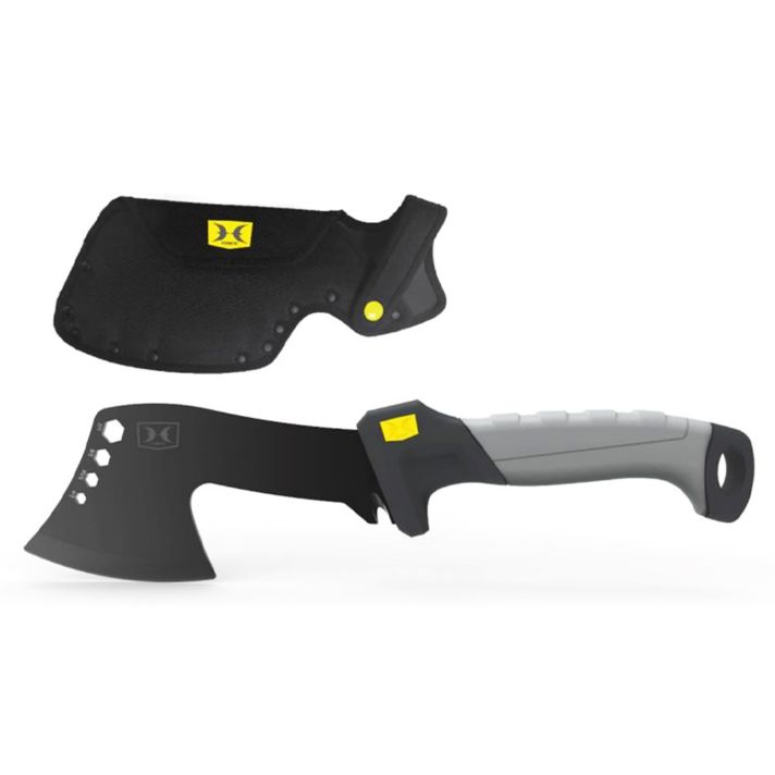 Hawk HWKHATCH Hatchet2.50" Stainless Steel Axe Style Blade w/Black TiNi Finish, Black/Gray GRN w/Rubber Overlay Handle, 9.46" Long