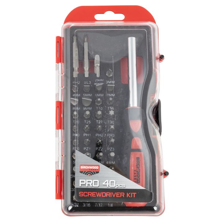 Birchwood Casey PROSDS Pro Screwdriver Kit40 Pieces Includes Slotted/Philips/Torx/Hex Heads