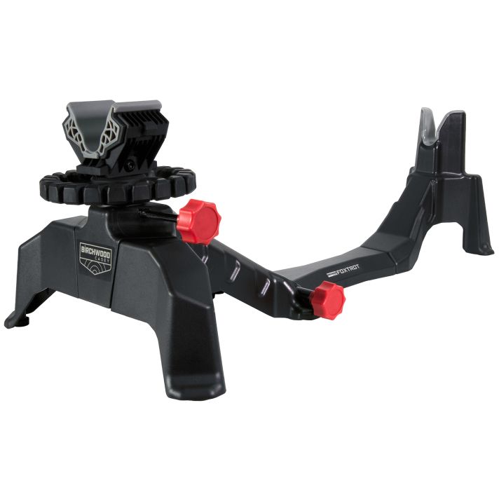Birchwood Casey CSR Foxtrot Shooting Rest Black Non-Marring Material/Red Accents, Adjustable Elevation, Removeable Center Section for Pistols & Rifles
