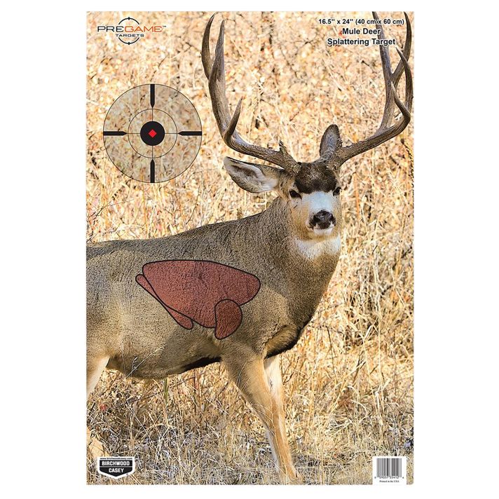 Birchwood Casey 35402 PregameMule Deer Paper Target 16.50" x 24" 3 Per Pkg