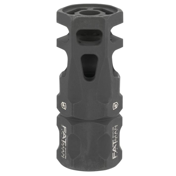 Phase 5 Weapon Systems FATMAN9MM FATman Hex Brake Black Parkerized Steel with 1/2"-36 tpi Threads & 3" OAL for 9mm, 7.62x39mm, 6.8mm AR-Platform