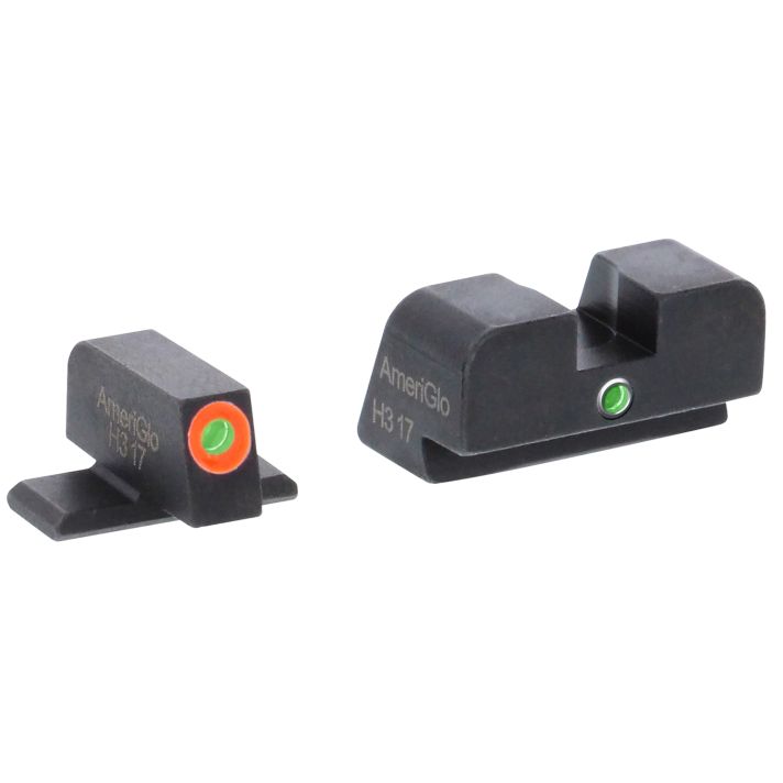 AmeriGlo SG201 i-Dot Sight Set for SIG SauerGreen Tritium Orange Outline Front Sight-Green Tritium Rear Sight