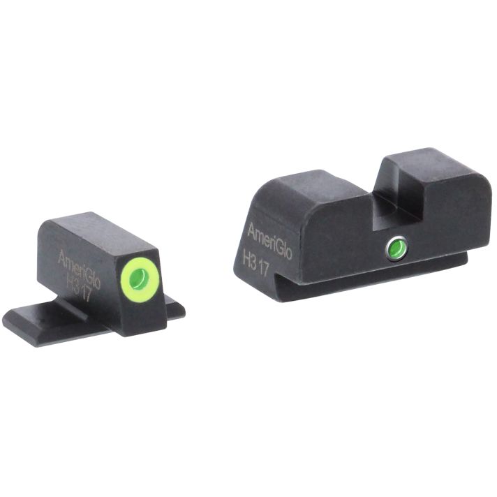 AmeriGlo SG301 i-Dot Sight Set for SIG SauerGreen Tritium LumiGreen Outline Front Sight-Green Tritium Rear Sight