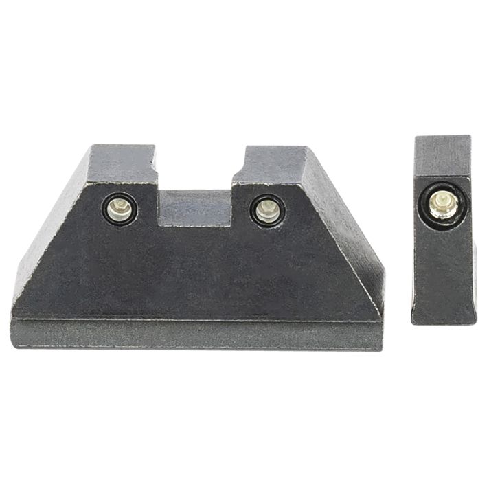 AmeriGlo GL813 Optic Compatible Sight Set for GlockXL Tall Green Tritium Black Outline Front Sight-Green Tritium Black Outline Rear Sight