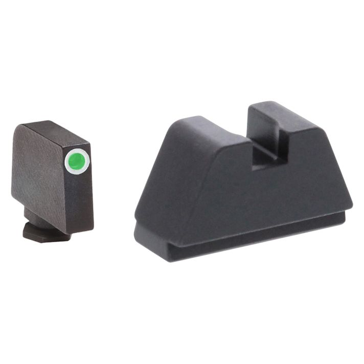 AmeriGlo GL481 Optic Compatible Sight Set for Glock2XL Tall Green Tritium White Outline Front Sight-Black Rear Sight