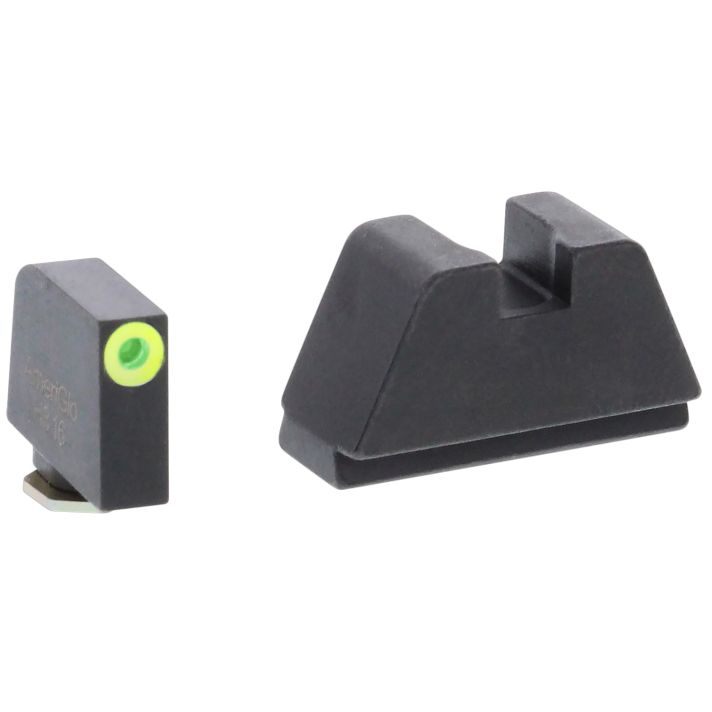 AmeriGlo GL681 Optic Compatible Sight Set for Glock2XL Tall Green Tritium LumiGreen Outline Front Sight-Black Rear Sight