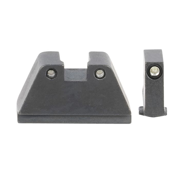 AmeriGlo GL814 Optic Compatible Sight Set for Glock2XL Tall Green Tritium Black Outline Front Sight-Green Tritium Black Outline Rear Sight