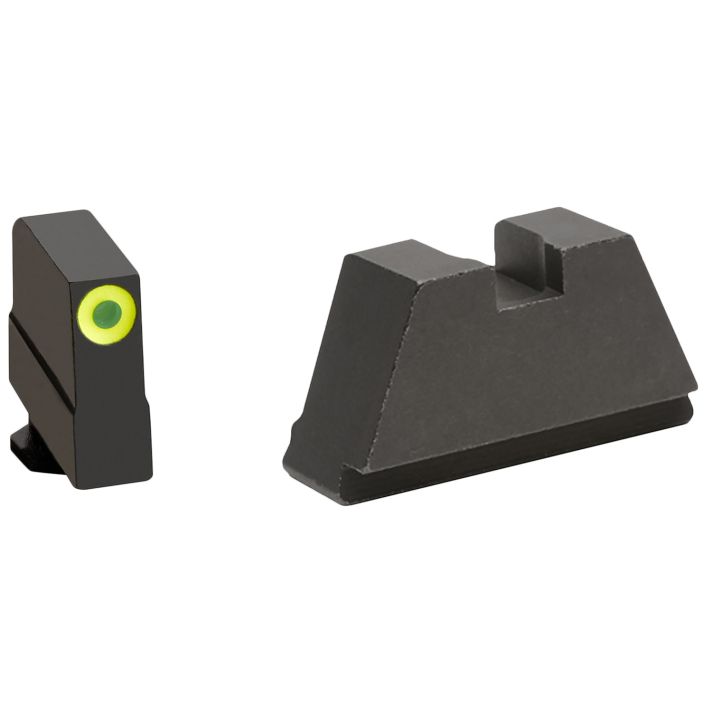 AmeriGlo GL691 Optic Compatible Sight Set for Glock3XL Tall Green Tritium Lumigreen Outline Front Sight-Black Rear Sight