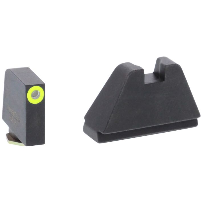 AmeriGlo GL682 Optic Compatible Sight Set for Glock5XL Tall Green Tritium LumiGreen Outline Front Sight-Black Rear Sight