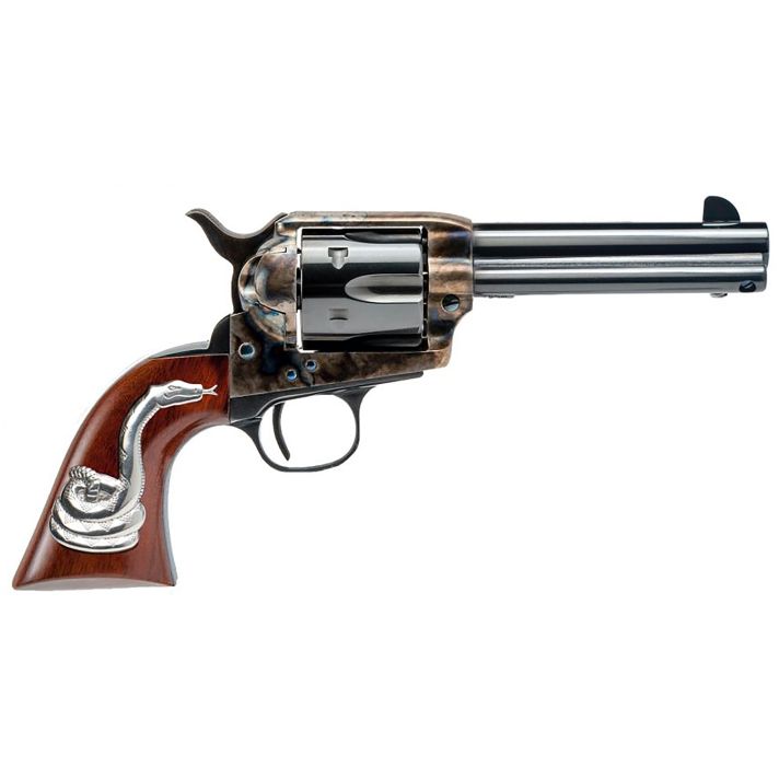 Cimarron MP410SSI01 Man With No Name45 Colt (LC) 6rd 4.75" Blued Barrel & Cylinder Color Case Hardened Steel Frame with Walnut Grip with Integrated Snake